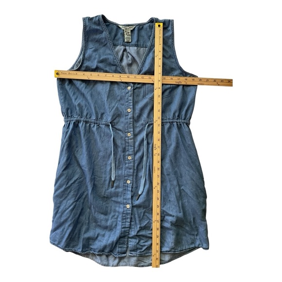 Indigo Rein Sleeveless Button Front Dress Women’s Size XL Chambray Blue Belted - Picture 4 of 6